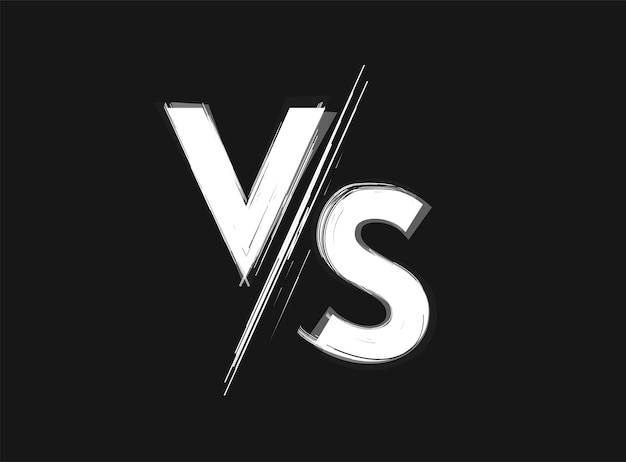 Vs versus grunge icon black and white