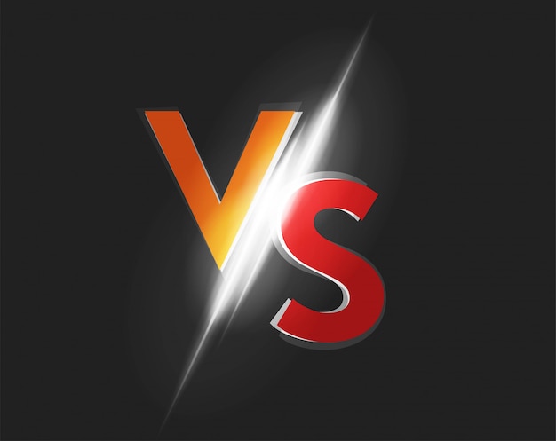 Vs versus icon vector logo for battle fight game illustration on dark background