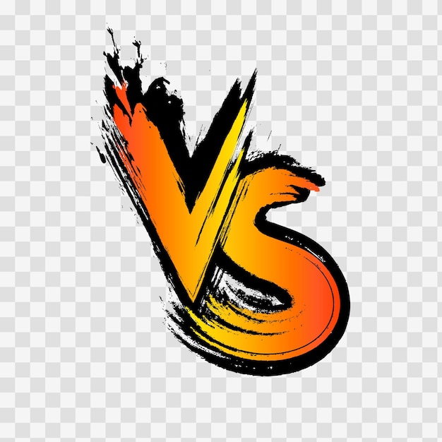 Vector vs versus letter logo vs letters on transparent background vector illustration of competition confrontation