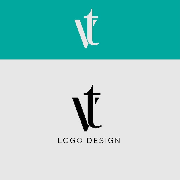 vt initial letter logo design