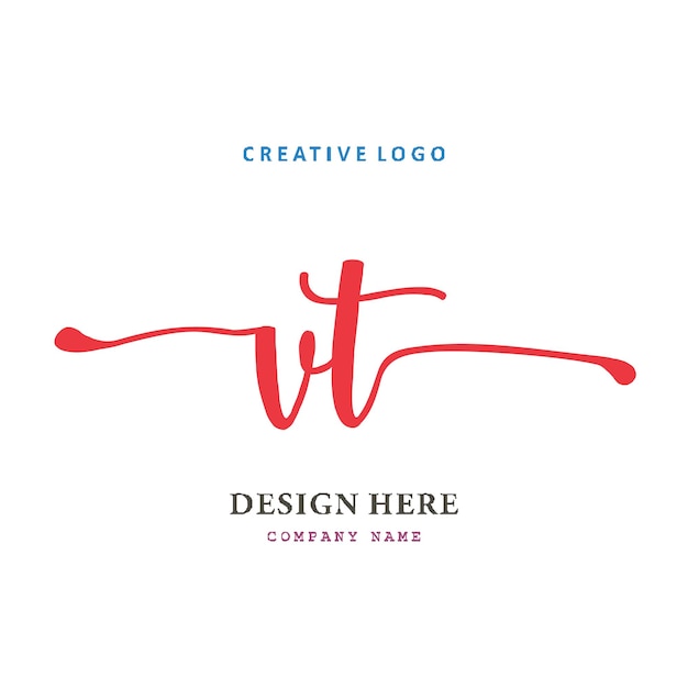 VT lettering logo is simple easy to understand and authoritative