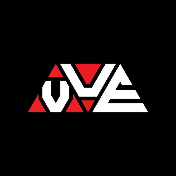Vector vue 三角形字母标志设计与三角形 vue三角形标志设计单字符 vue 三边形矢量标志模板与红色 vue 三方形标志 简单优雅和豪华的 vue 标志