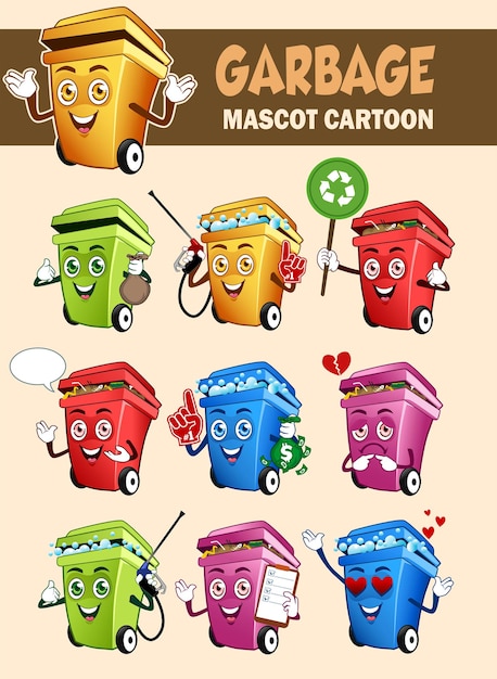 Vector vuilnis mascotte cartoon