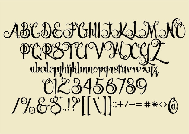 Vulkaan vector lettertype