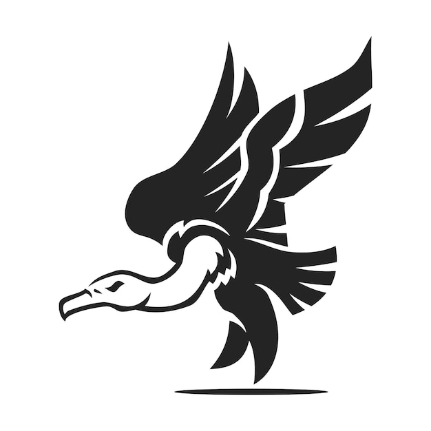 Vettore template del logo di vulture animal iconica di identità di marca isolata abstract grafica vettoriale