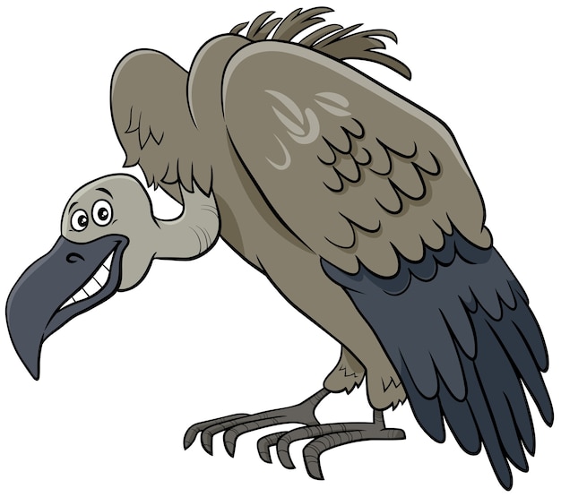 Vettore personaggio dei cartoni animati animale avvoltoio uccello
