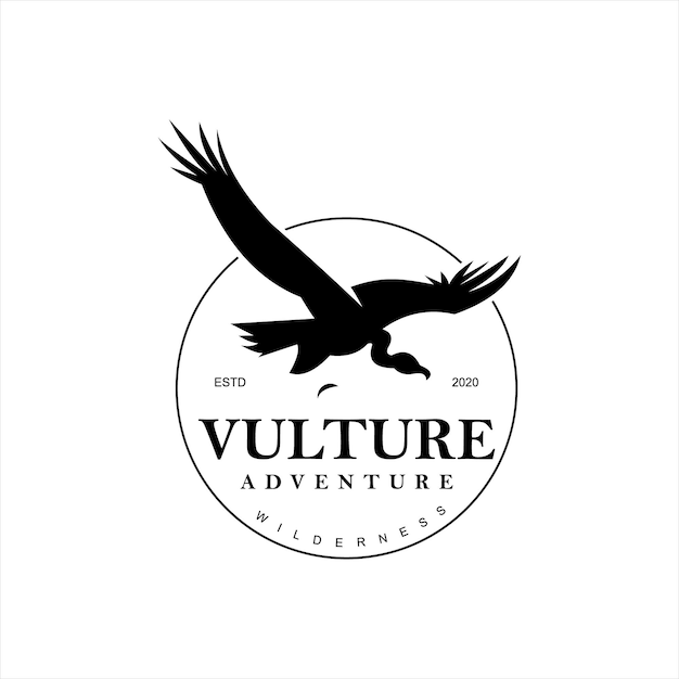 Vulture logo animal vector flying bird