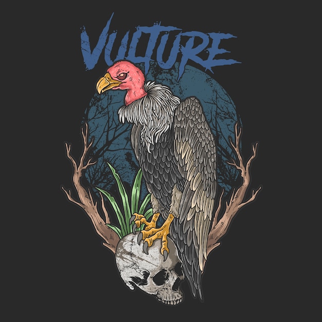 vulture and skull dark halloween