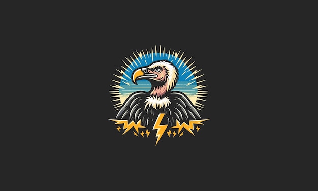 Vector vulture with lightning vector mascot design