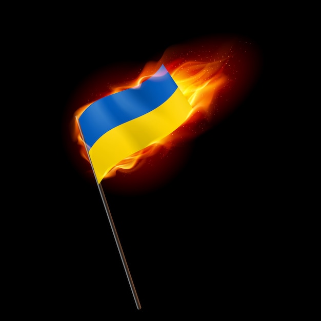 Vurige vlag van Oekraïne. Revolutie teken