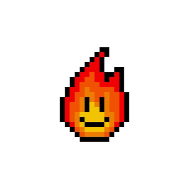 vuur emoji sticker pixelart