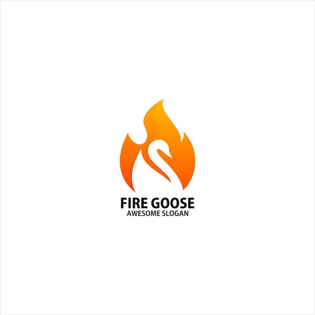 Vuur met kleur voor de kleurovergang van het logo-ontwerp van de gans
