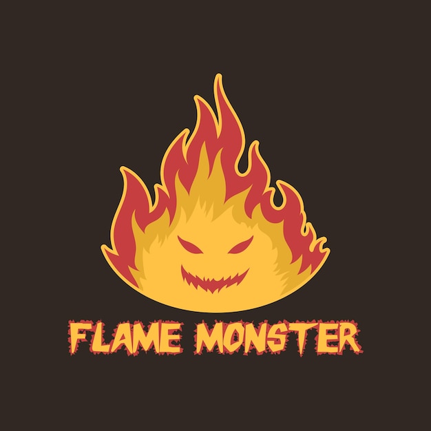 vuur vlam monster logo