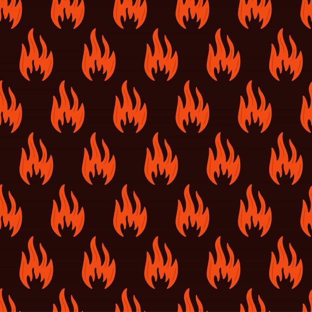 Vector vuur vlammen naadloos patroon. vlammen