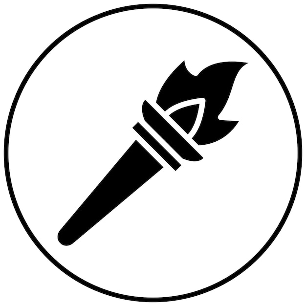 Vuurfakkel vector icoon Kan worden gebruikt voor Middeleeuwse icoon set