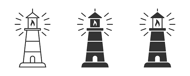 Vuurtoren pictogram geïsoleerd op een witte achtergrond Vector illustratie