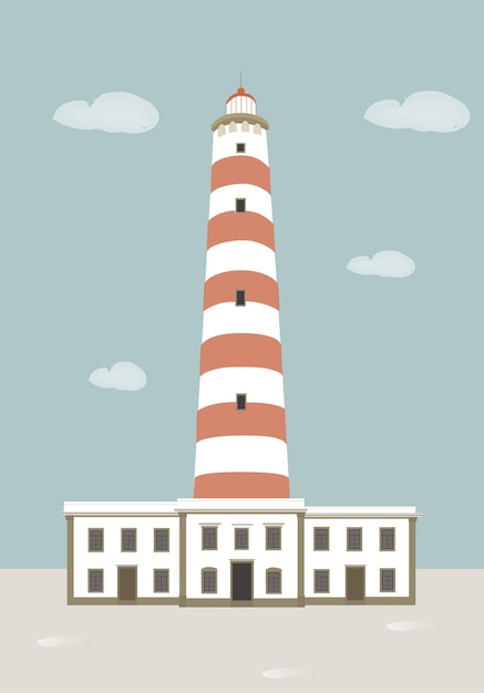 Vuurtoren platte ontwerp vector