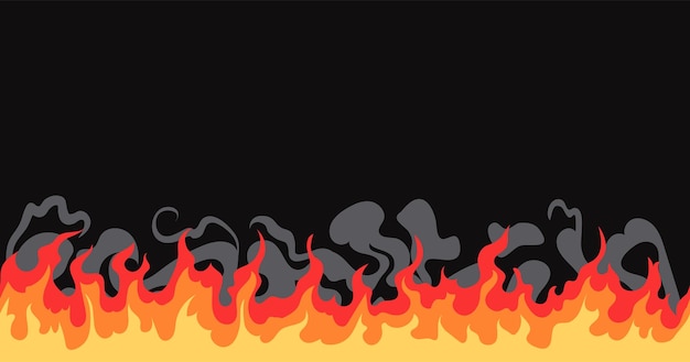 Vuurvlam bonfire grafische achtergrondconcept platte grafisch ontwerp illustratie