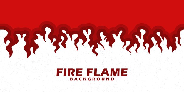 Vuurvlamconcept brandende achtergrond vlak ontwerp in rode kleur voor behang
