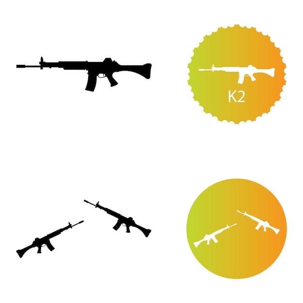 Vuurwapens pictogram vector sjabloon illustratie logo ontwerp