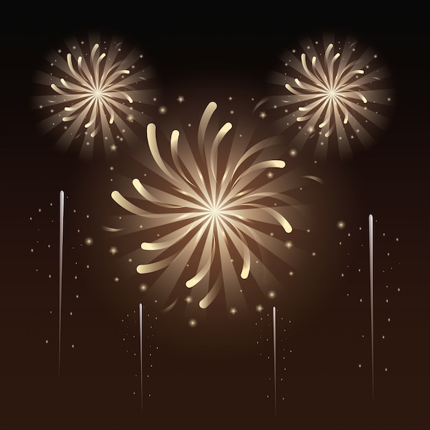 Vuurwerk en viering illustratie