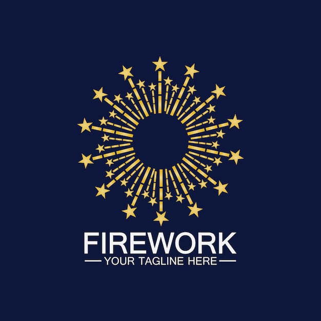 Vuurwerk Logo ontwerp vector sjabloon