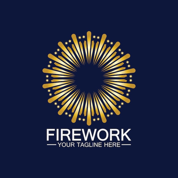 Vuurwerk Logo ontwerp vector sjabloon