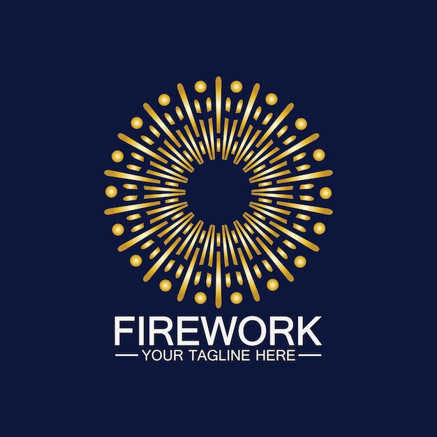 Vuurwerk Logo ontwerp vector sjabloon