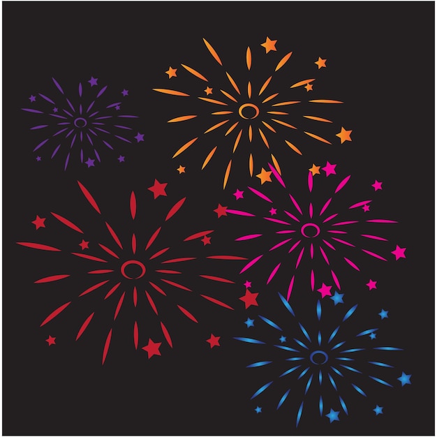 Vuurwerk logo template vector symbool