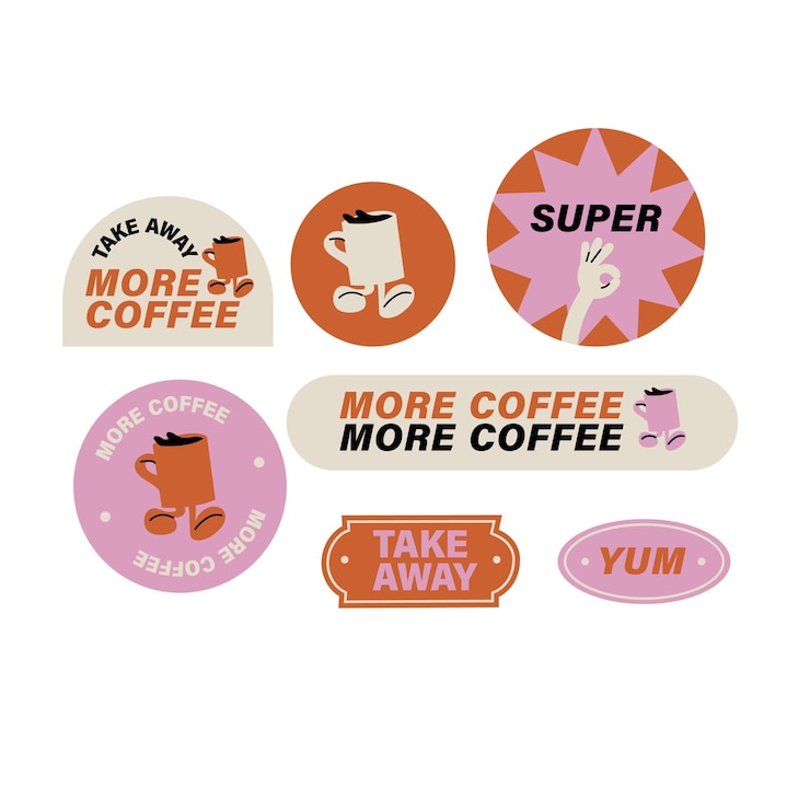 VVector set retro fastfood stickers Kleurrijke patch badges voor junk food cafe