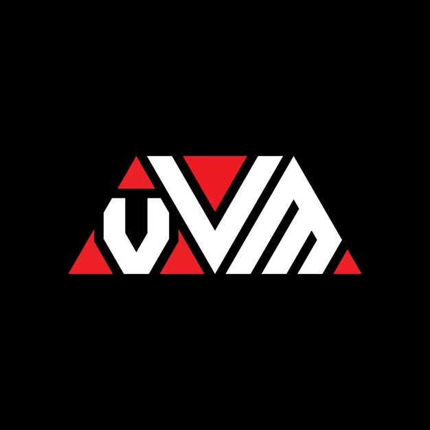 トライアングル・ロゴ・デザイン (VVM Triangle Logo Design) トライアングルの形状トライアル・ロゴのデザインモノグラム (VVM Vector Logo Template) 赤い色VVM 三角のロゴシンプルエレガントで豪華なロゴ