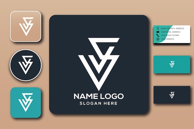 Modello con logo monogramma vvs