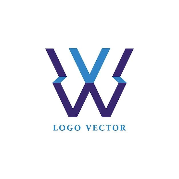 Vector vw lettering logo is simple easy to understand and authoritative