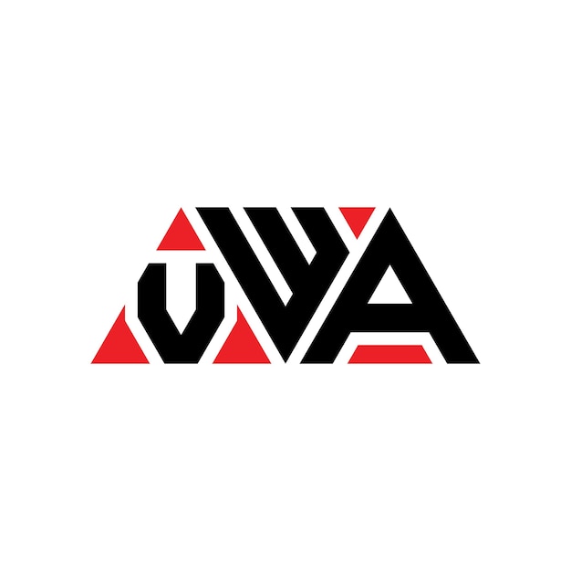 VWA треугольная буква дизайн логотипа с треугольной формой VWA триугольная конструкция логотипа монограмма VWA трехугольный вектор логотипа шаблон с красным цветом VWA трехкутный логотип Простой элегантный и роскошный логотип VWA