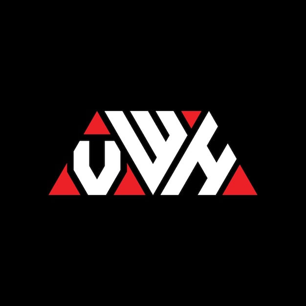 벡터 삼각형 모양의 vwh 삼각형 로고 디자인 모노그램 vwh 세각형 터 로고 템플릿과 빨간색 vwh 삼角형 로고 간단하고 우아하고 고급스러운 vwh 로고