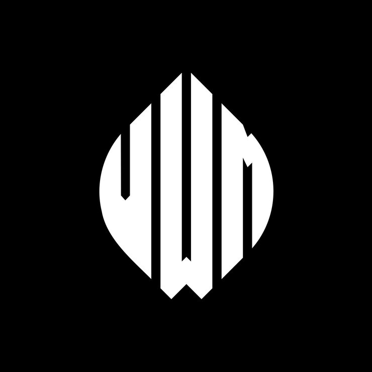 Vector vwm 圓形字母標誌設計 圓形和圆形 vwm 圆字母用字體風格 三個頭字母形成一個圓形標誌 vwm 圆形章 抽象單字母 字母 標誌 矢量