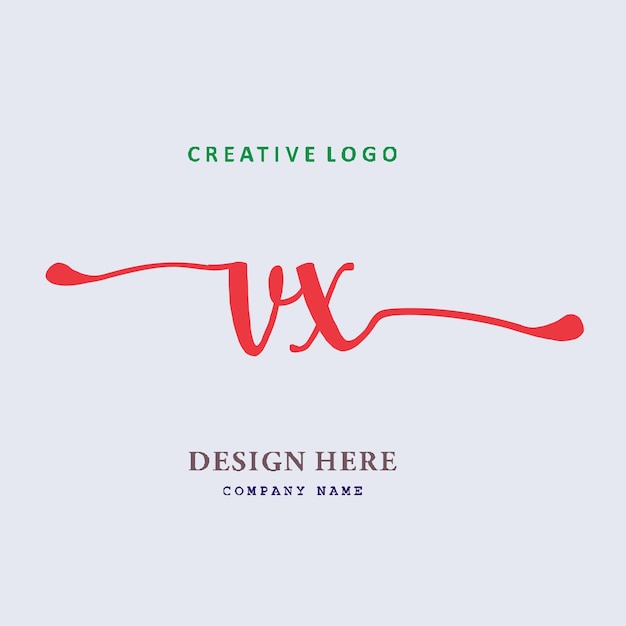 VX lettering logo is simple easy to understand and authoritative