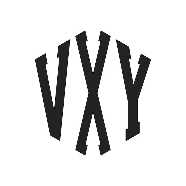VXY ロゴ デザイン 初頭文字 VXY モノグラム ロゴは六角形を使用しています
