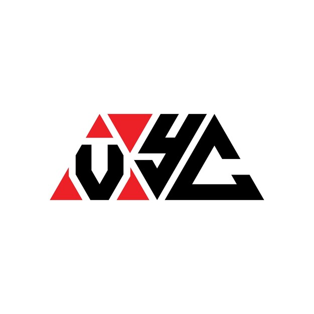 VYC driehoek letter logo ontwerp met driehoek vorm VYC tweehoek logo ontwerp monogram VYC vierhoek vector logo sjabloon met rode kleur VYC driehoek logo eenvoudig elegant en luxe logo VYC