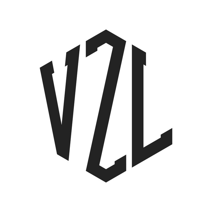 Vector vzl logo design initiële letter vzl monogram logo met behulp van zeshoekige vorm