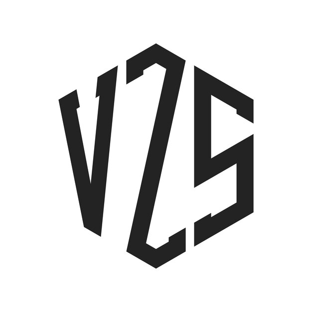 VZS Logo Design Initiële letter VZS Monogram Logo met behulp van zeshoekige vorm