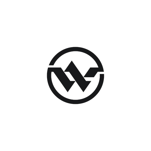 W абстрактная начальная буква монограмма векторный дизайн логотипа