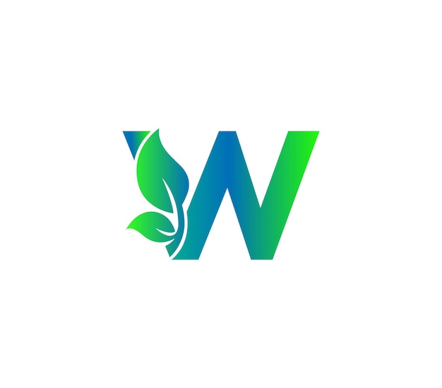 Концепция дизайна логотипа W Alphabet Nature