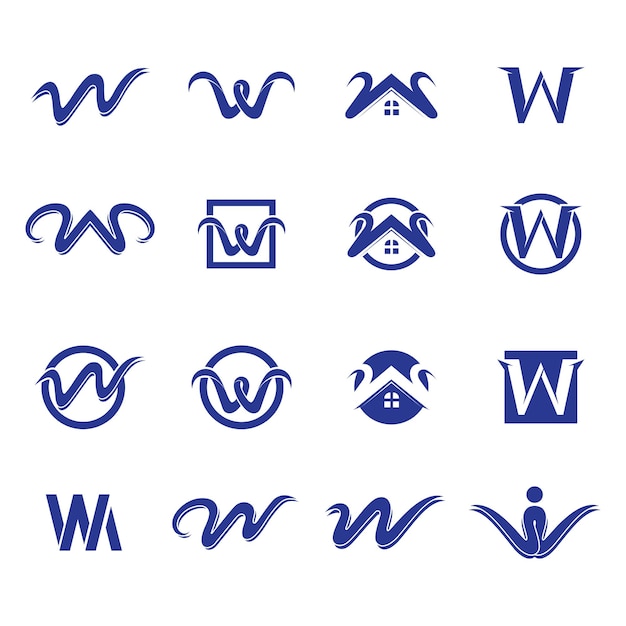 W brief logo en symbool sjabloon vector