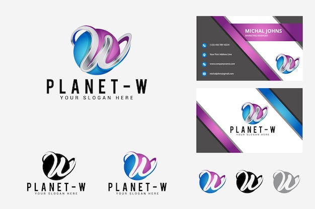 W brief logo ontwerpsjabloon