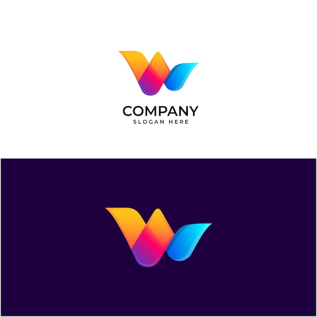 W gradient logo design