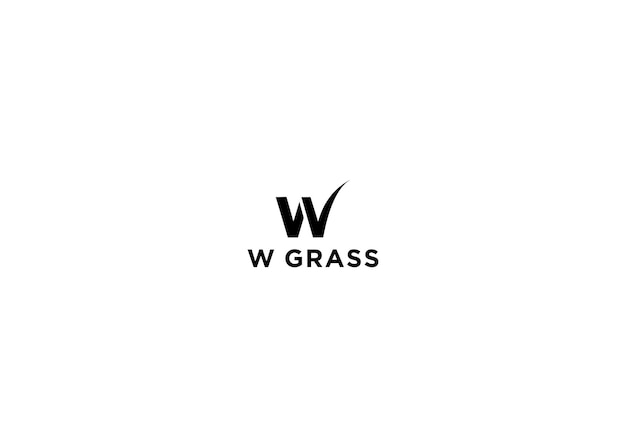 w grass logo design vector illustration 
