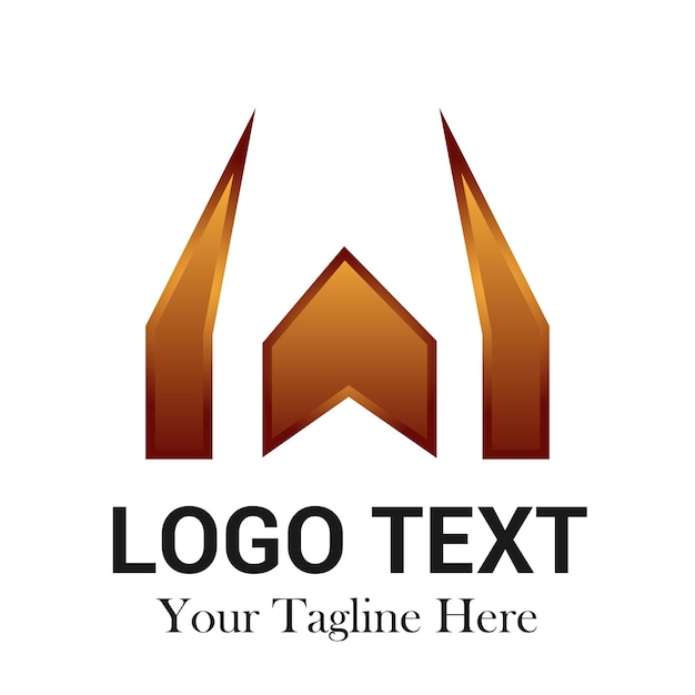 W icon logo design vector background