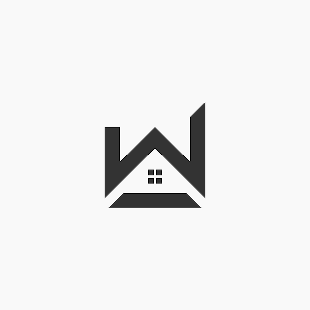 W letter en home logo Design Modern Monogram Icon