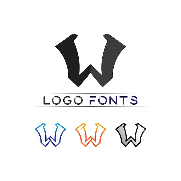 W Letter and font Logo Template vector illustration design